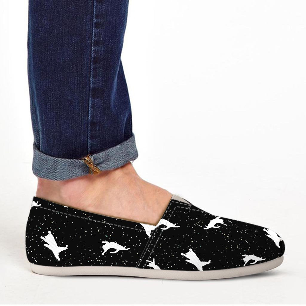 Silhouette Cat Print Canvas Shoes-grizzshop