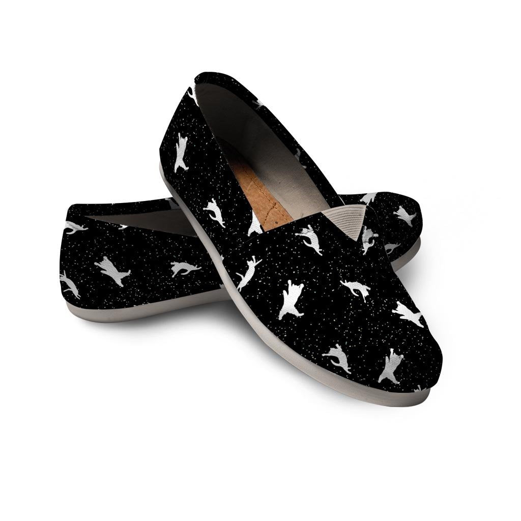 Silhouette Cat Print Canvas Shoes-grizzshop