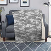 Silver Camo And Camouflage Print Blanket-grizzshop