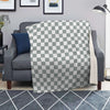 Silver Checkered Flag Print Blanket-grizzshop