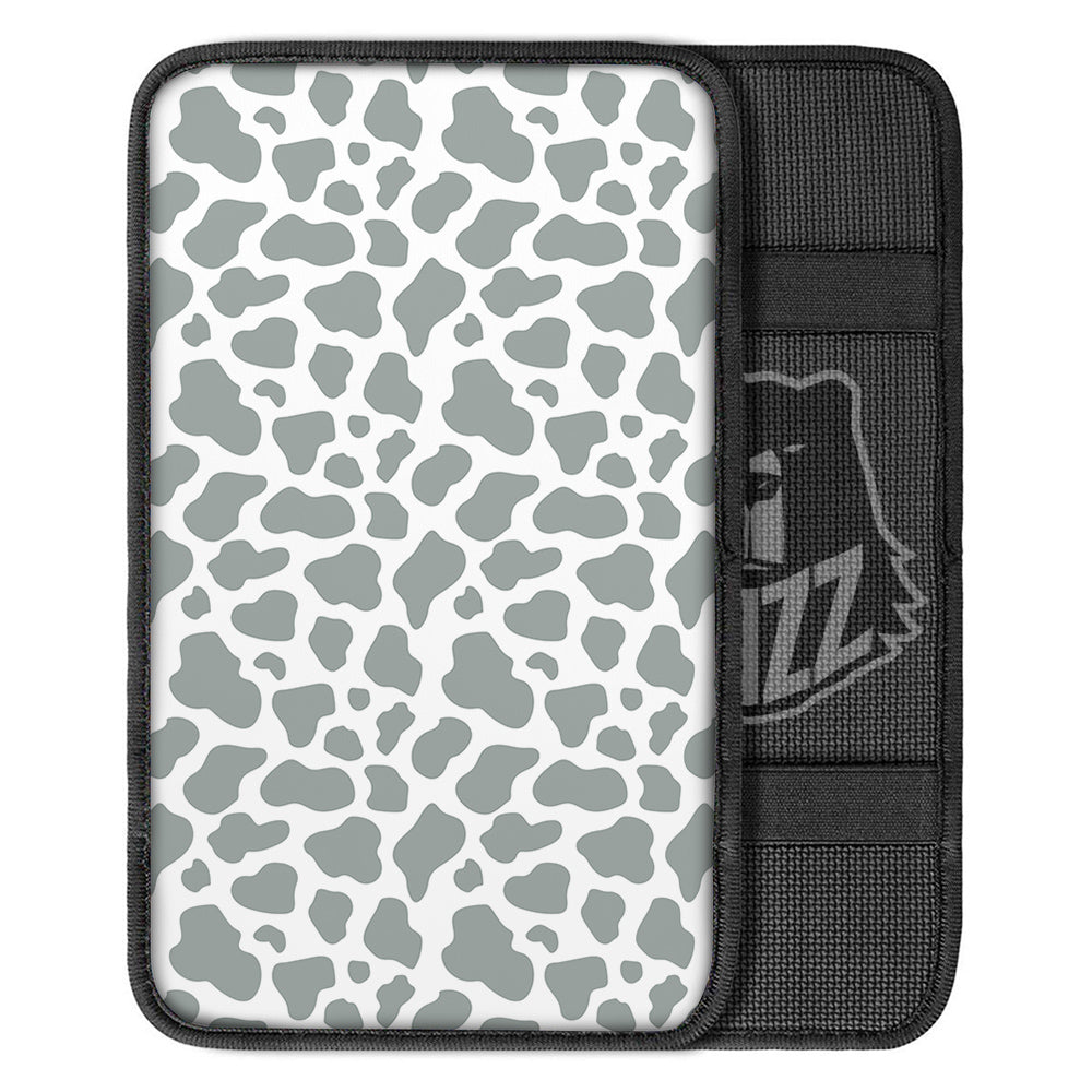 Silver Cow Print Pattern Car Center Console Cover-grizzshop