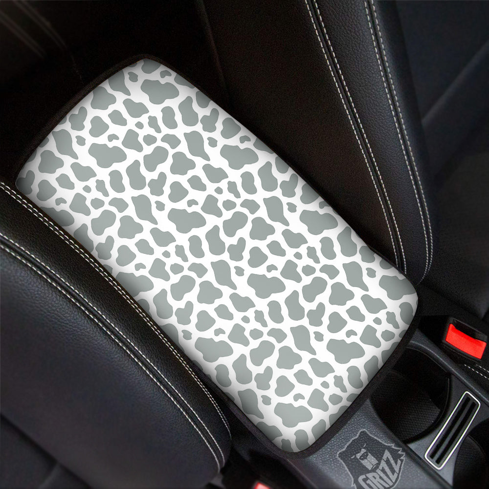 Silver Cow Print Pattern Car Center Console Cover-grizzshop
