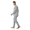 Silver Cow Print Pattern Men's Pajamas-grizzshop