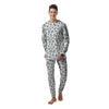 Silver Cow Print Pattern Men's Pajamas-grizzshop