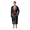 Silver Cross Ornamental Print Men's Robe-grizzshop