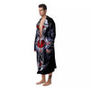 Silver Cross Ornamental Print Men's Robe-grizzshop