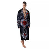 Silver Cross Ornamental Print Men's Robe-grizzshop