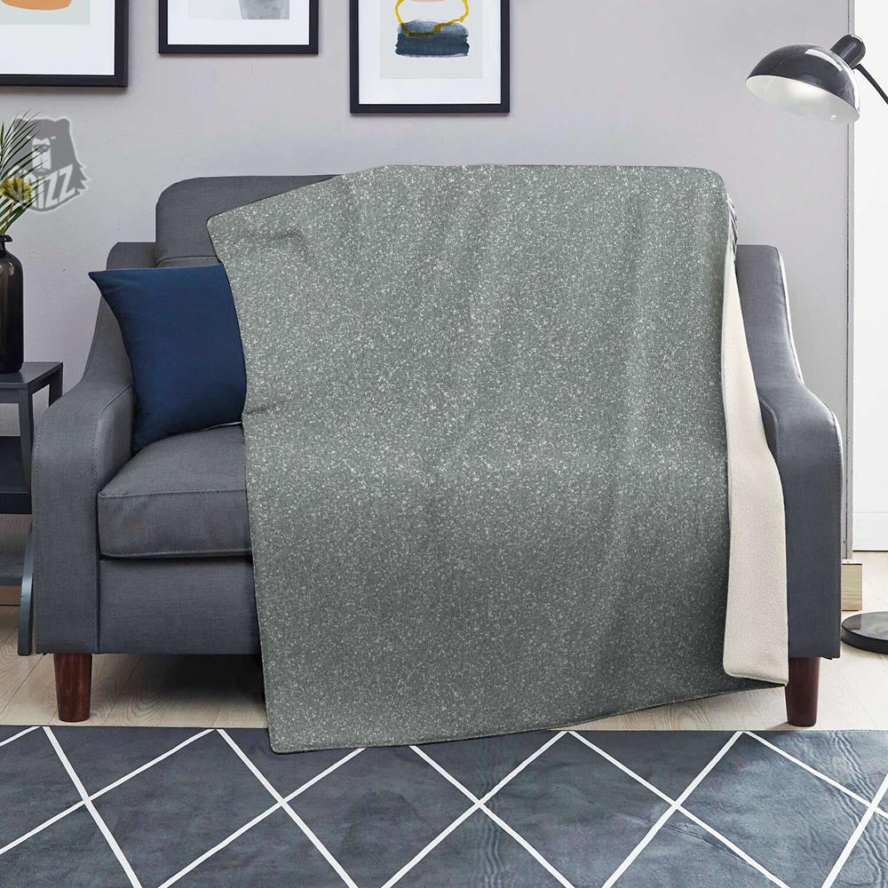 Silver Glitter Texture Print Blanket-grizzshop