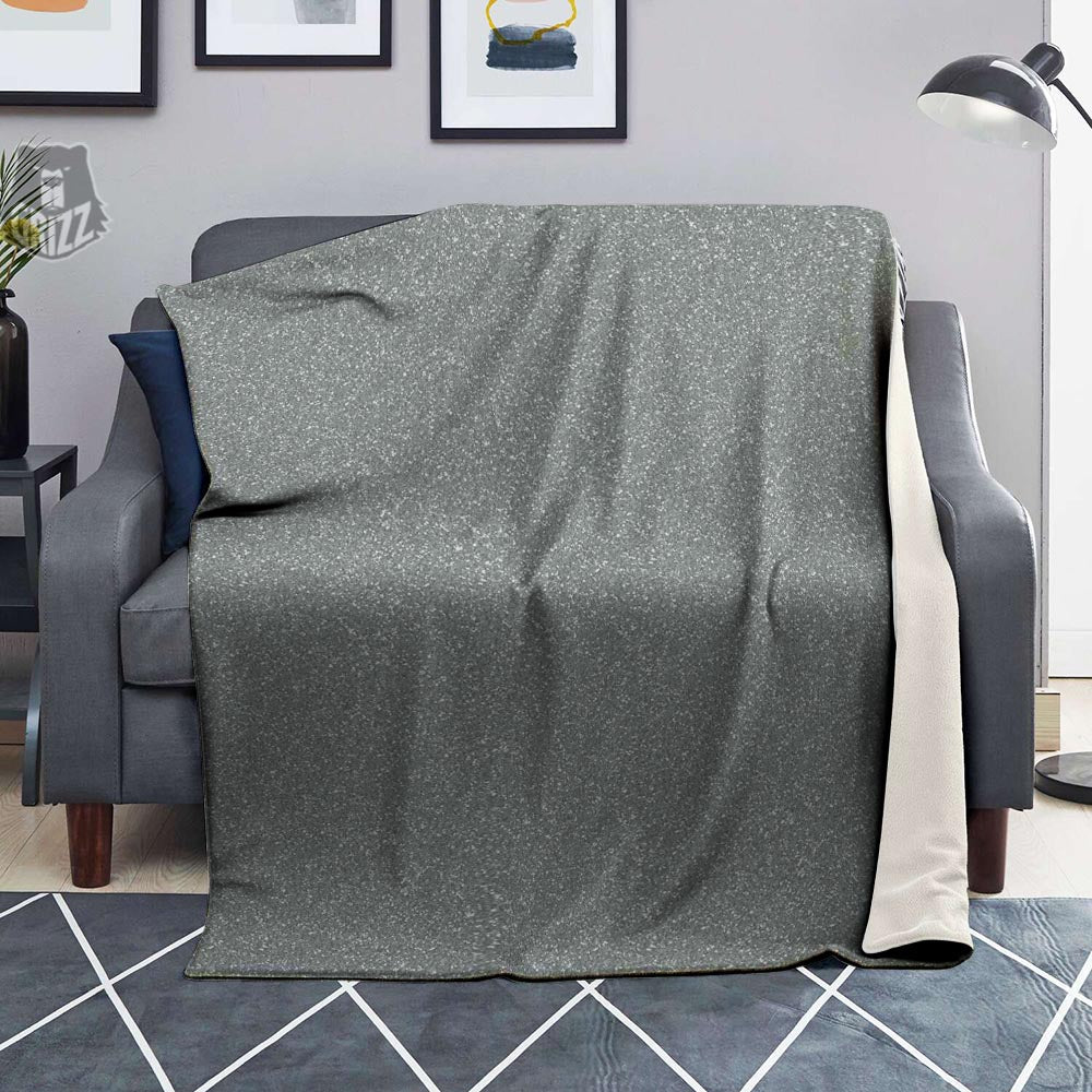 Silver Glitter Texture Print Blanket-grizzshop