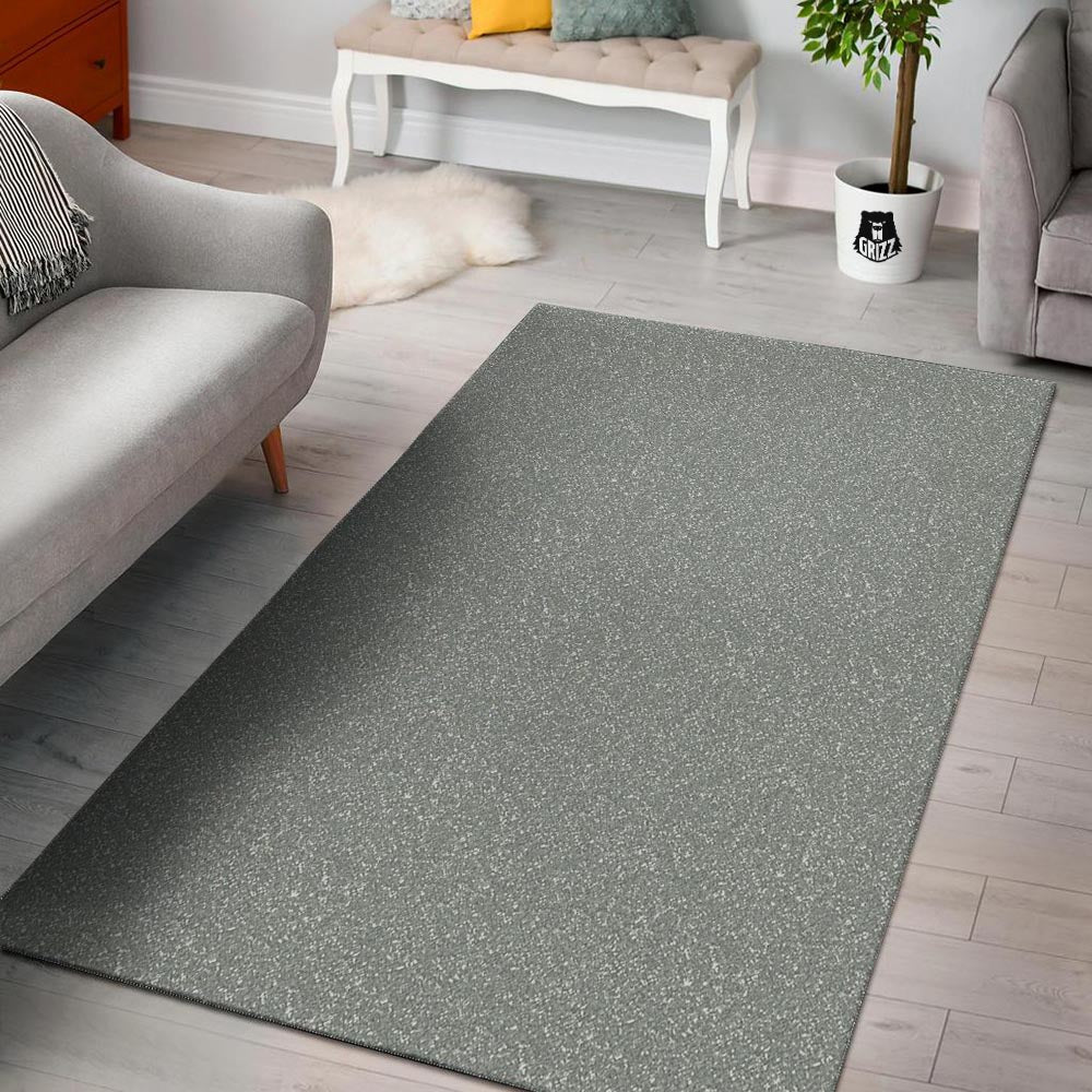 Silver Glitter Texture Print Floor Mat-grizzshop