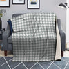 Silver Houndstooth Print Blanket-grizzshop