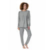 Silver Houndstooth Print Women's Pajamas-grizzshop