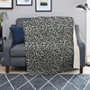 Silver Leopard Print Pattern Blanket-grizzshop