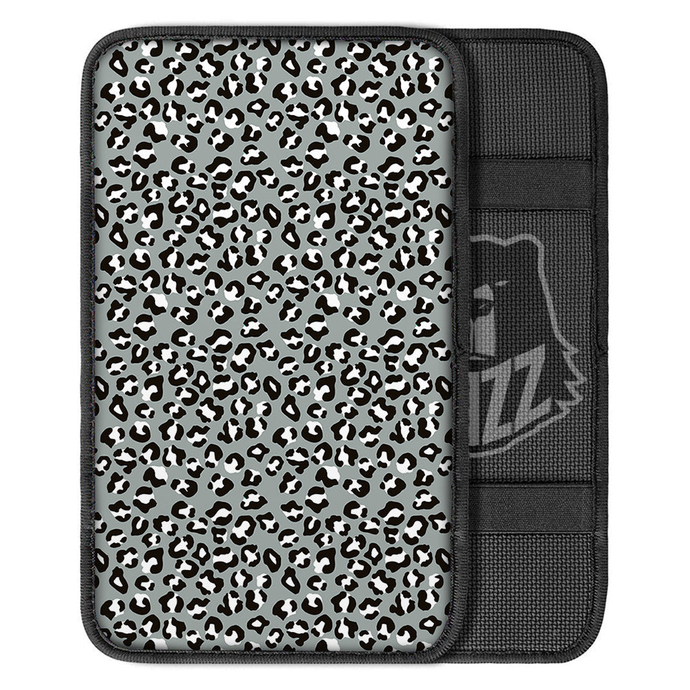 Silver Leopard Print Pattern Car Center Console Cover-grizzshop