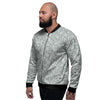 Silver Paisley Bandana Print Men's Bomber Jacket-grizzshop