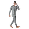 Silver Paisley Bandana Print Men's Pajamas-grizzshop