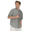 Silver Paisley Bandana Print Men's Short Sleeve Shirts-grizzshop