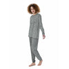 Silver Paisley Bandana Print Women's Pajamas-grizzshop