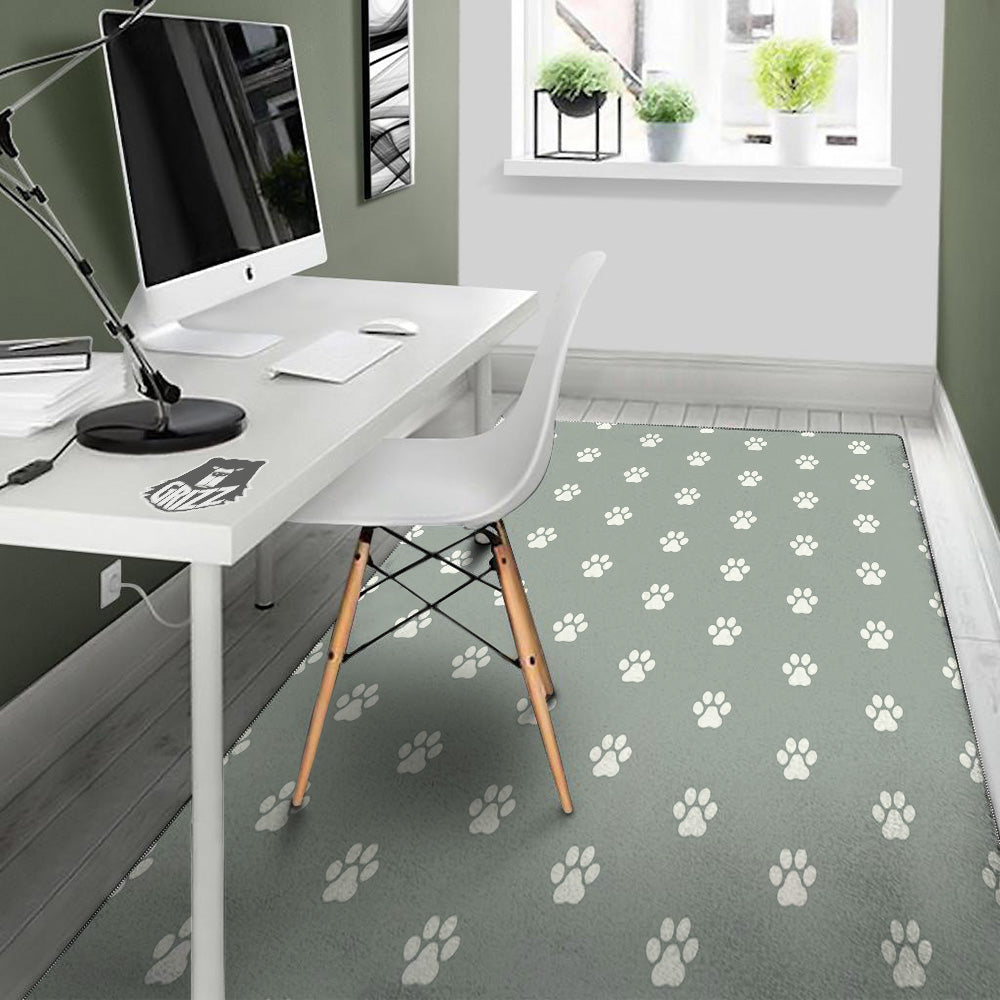 Silver Paw Print Floor Mat-grizzshop
