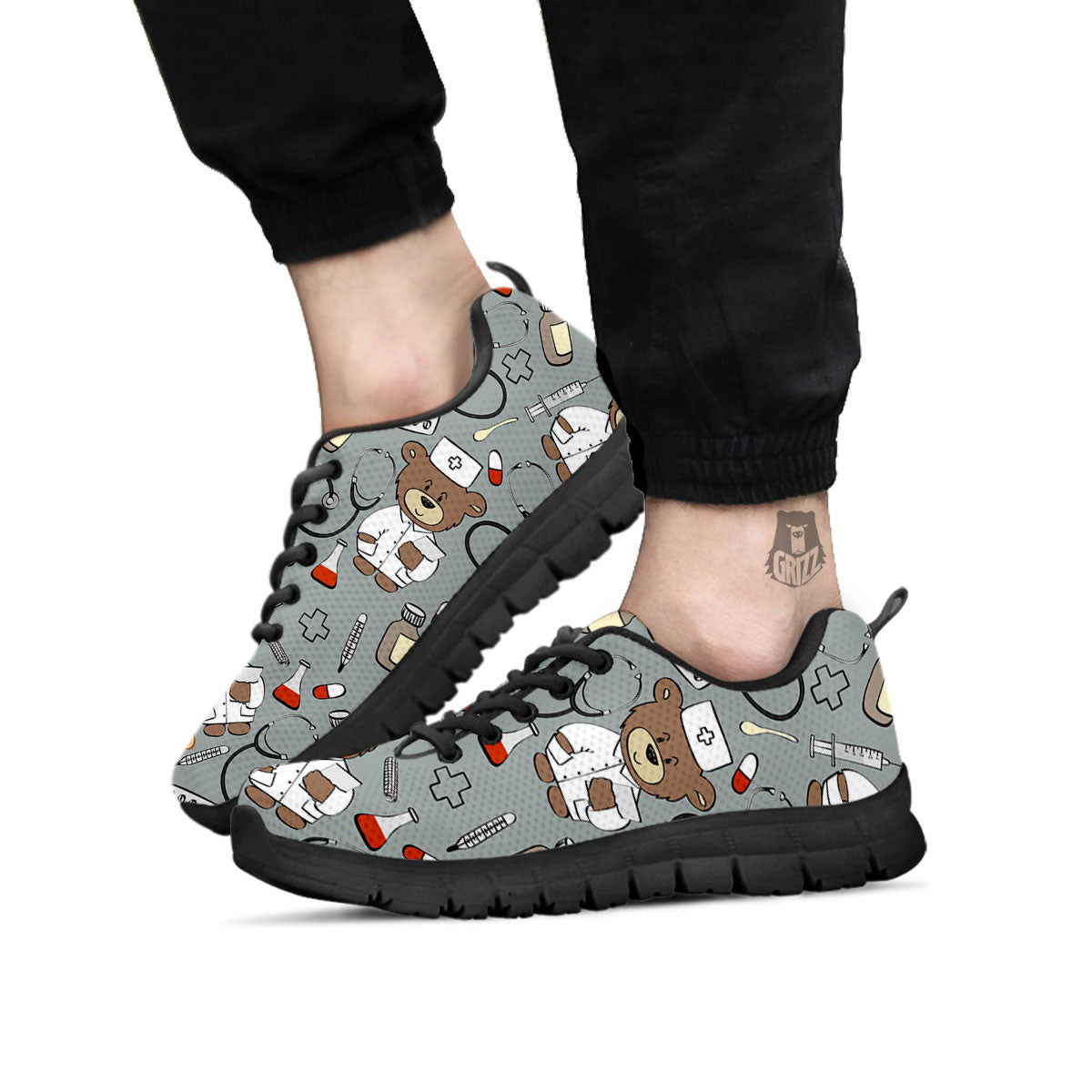 Silver Teddy Bear Nurse - Sneakers-grizzshop
