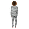 Silver Wave Striped Print Women's Pajamas-grizzshop