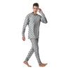 Silver Zigzag Print Pattern Men's Pajamas-grizzshop