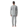 Silver Zigzag Print Pattern Men's Pajamas-grizzshop