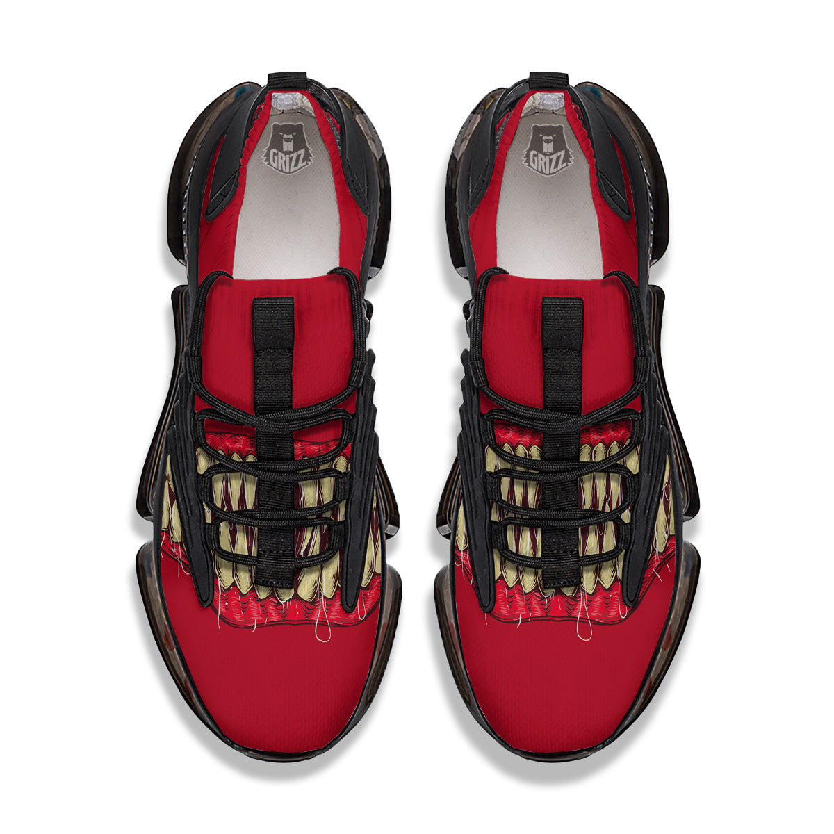 Sinister Smile Print Black Gym Shoes-grizzshop