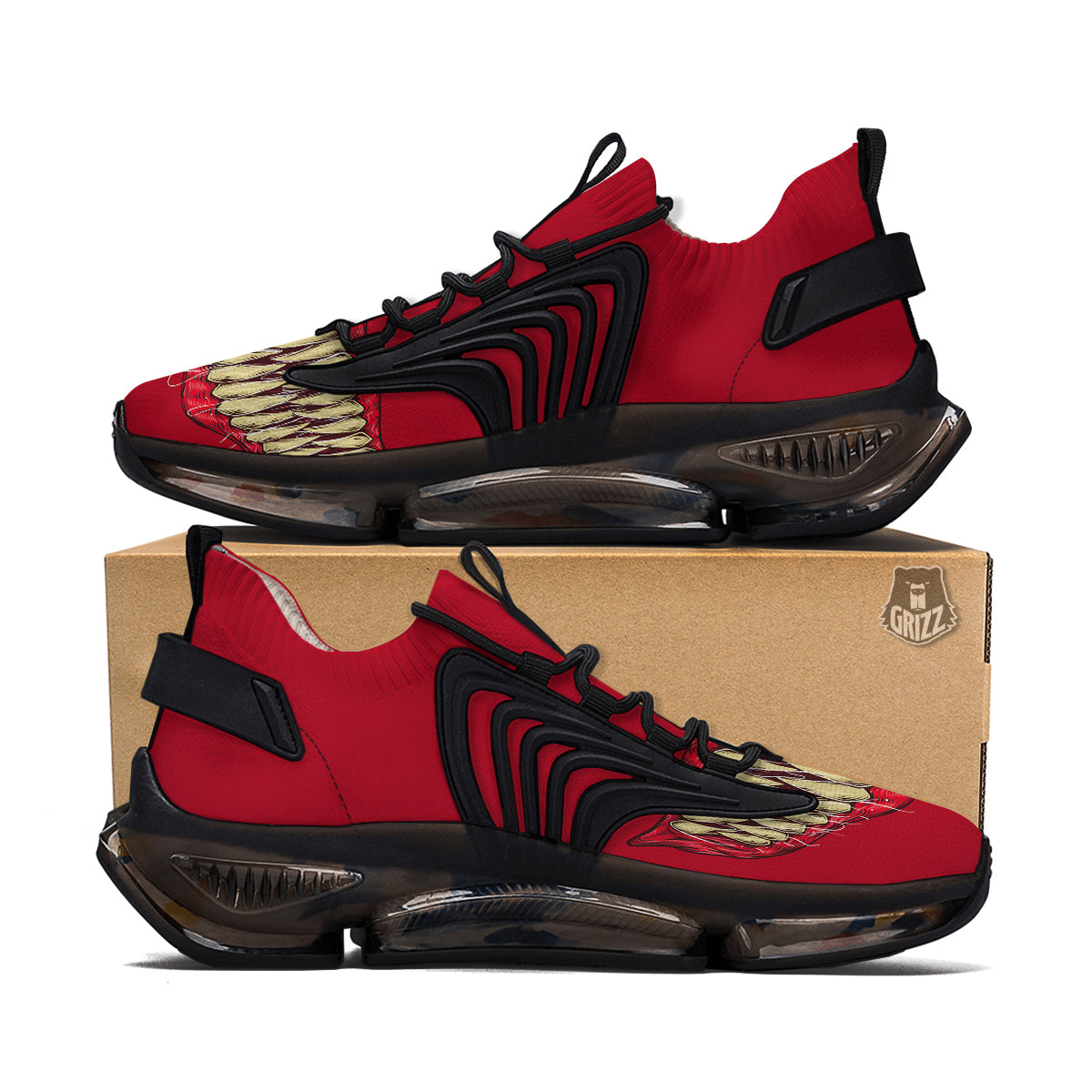 Sinister Smile Print Black Gym Shoes-grizzshop