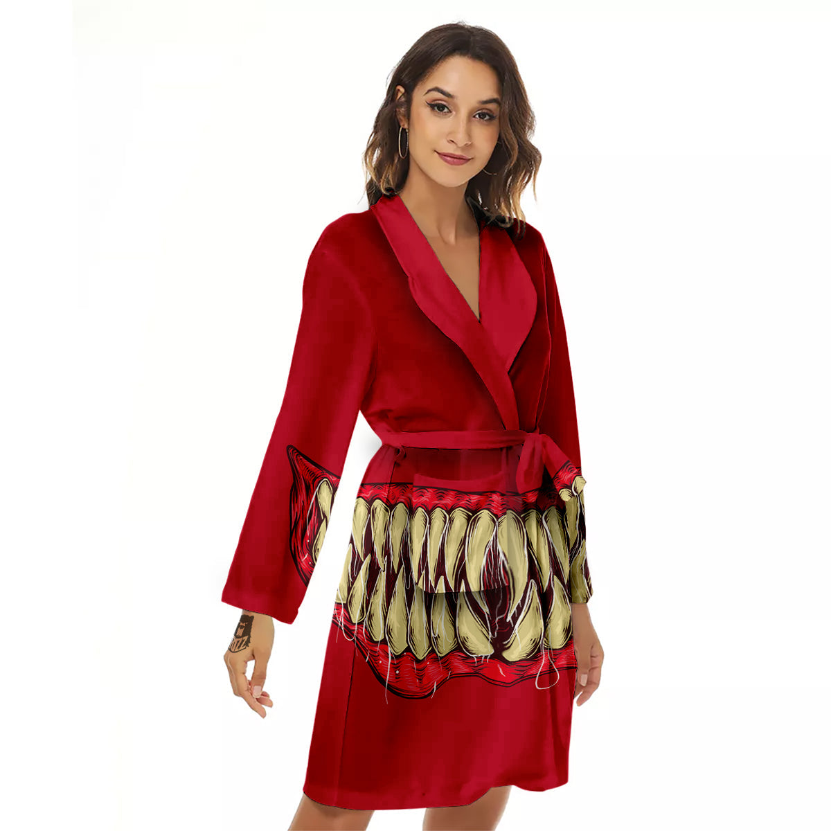 Sinister Smile Print Women's Robe-grizzshop