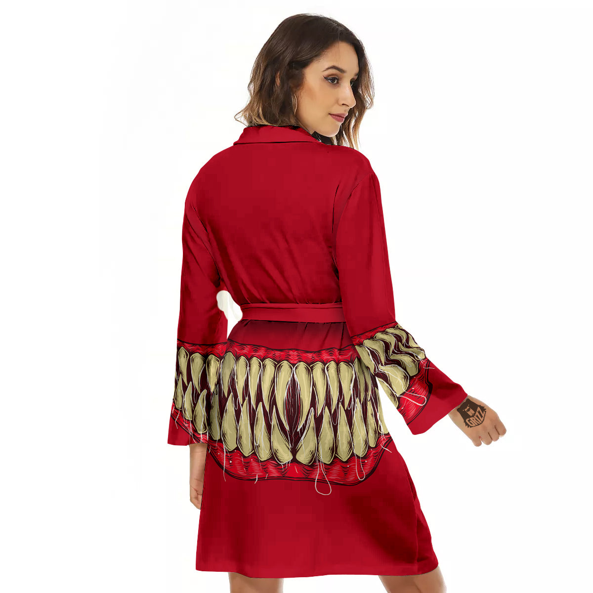 Sinister Smile Print Women's Robe-grizzshop