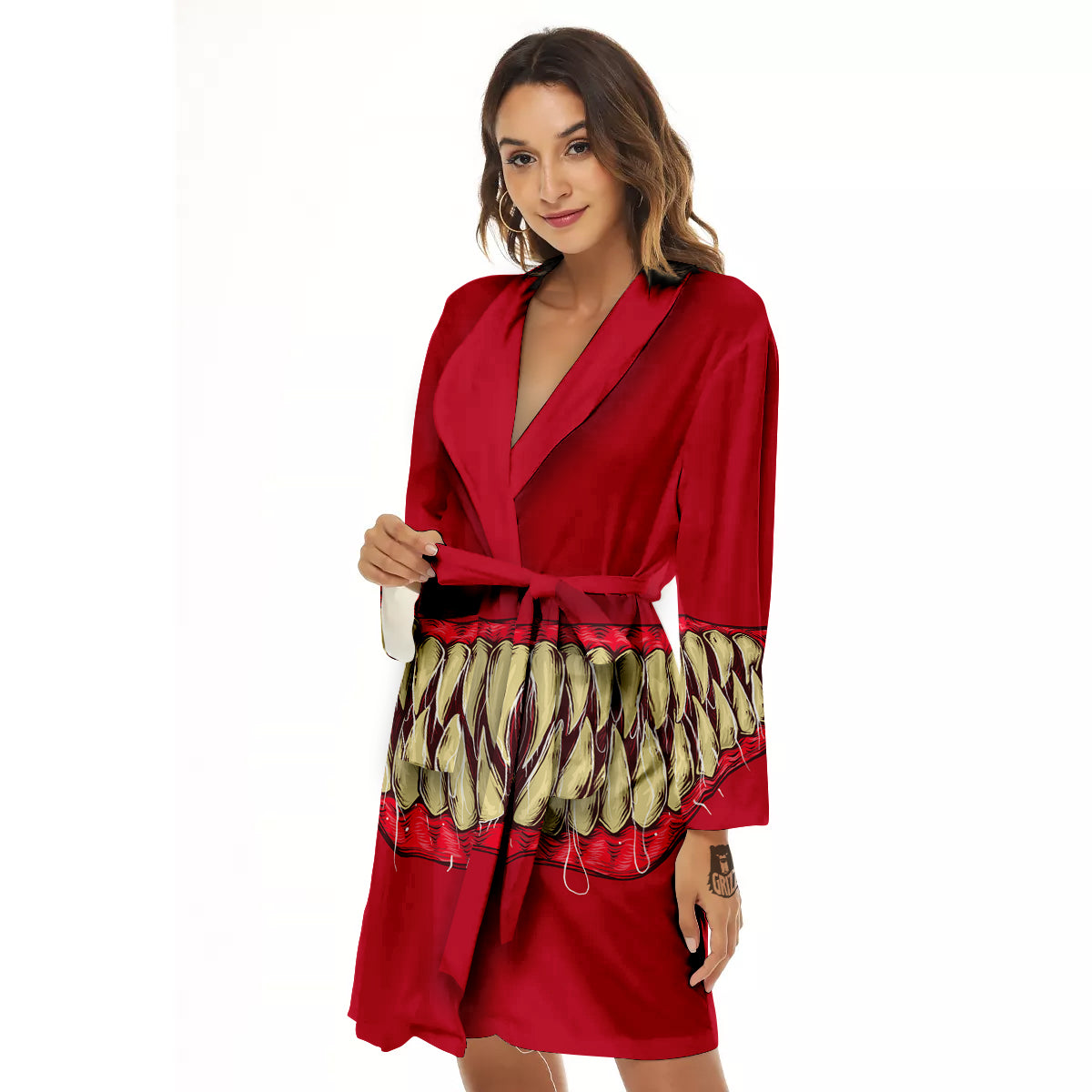 Sinister Smile Print Women's Robe-grizzshop