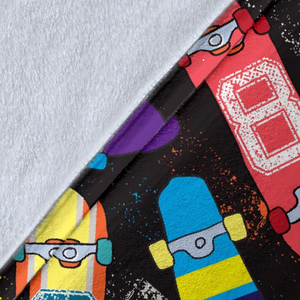Skateboard Colorful Pattern Print Blanket-grizzshop