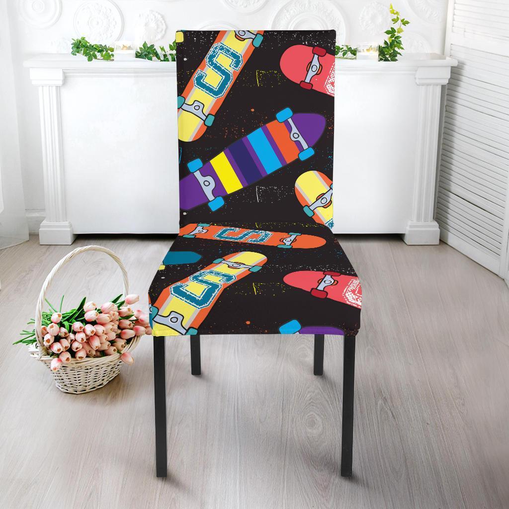 Skateboard Colorful Pattern Print Chair Cover-grizzshop