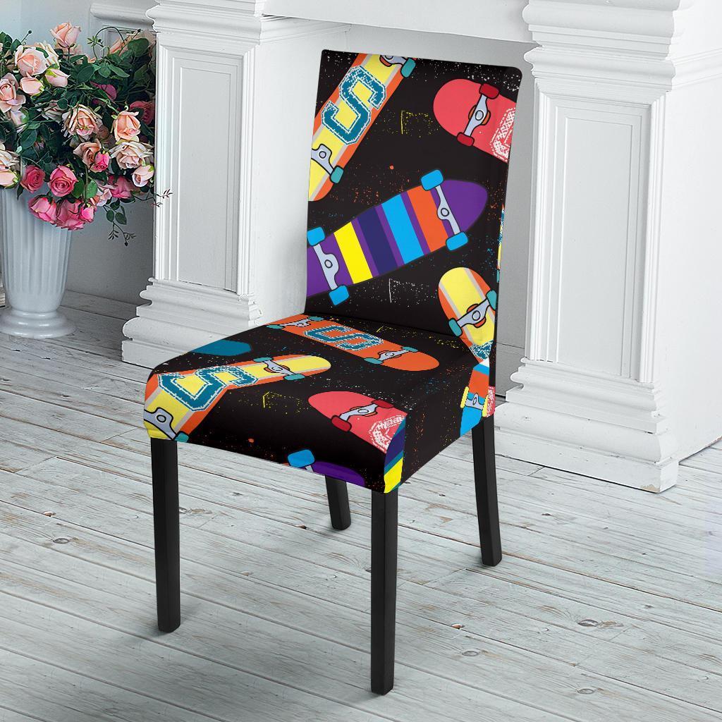 Skateboard Colorful Pattern Print Chair Cover-grizzshop