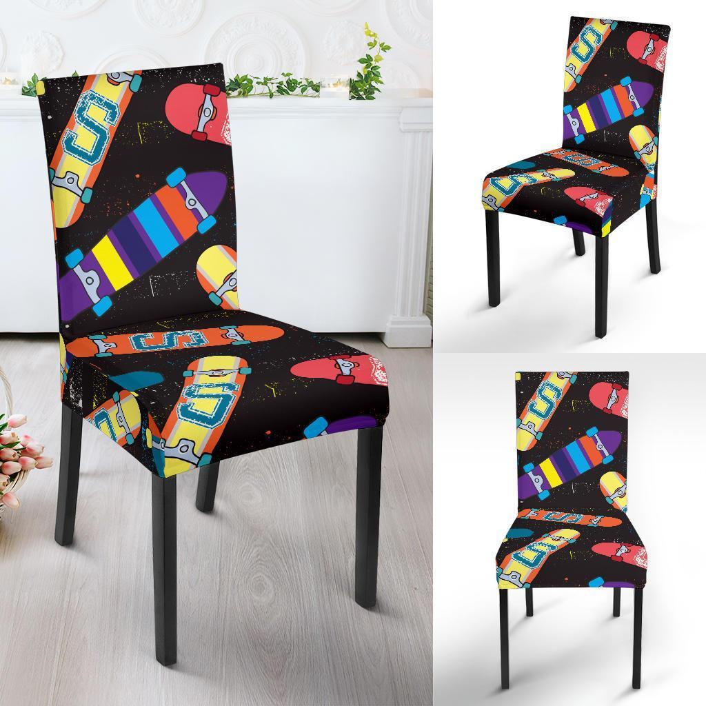 Skateboard Colorful Pattern Print Chair Cover-grizzshop