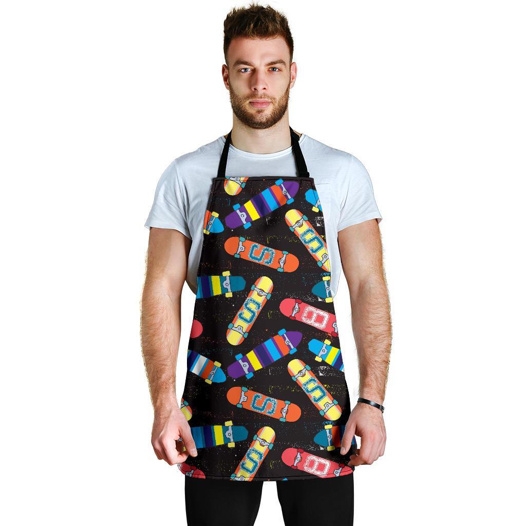 Skateboard Colorful Pattern Print Men's Apron-grizzshop