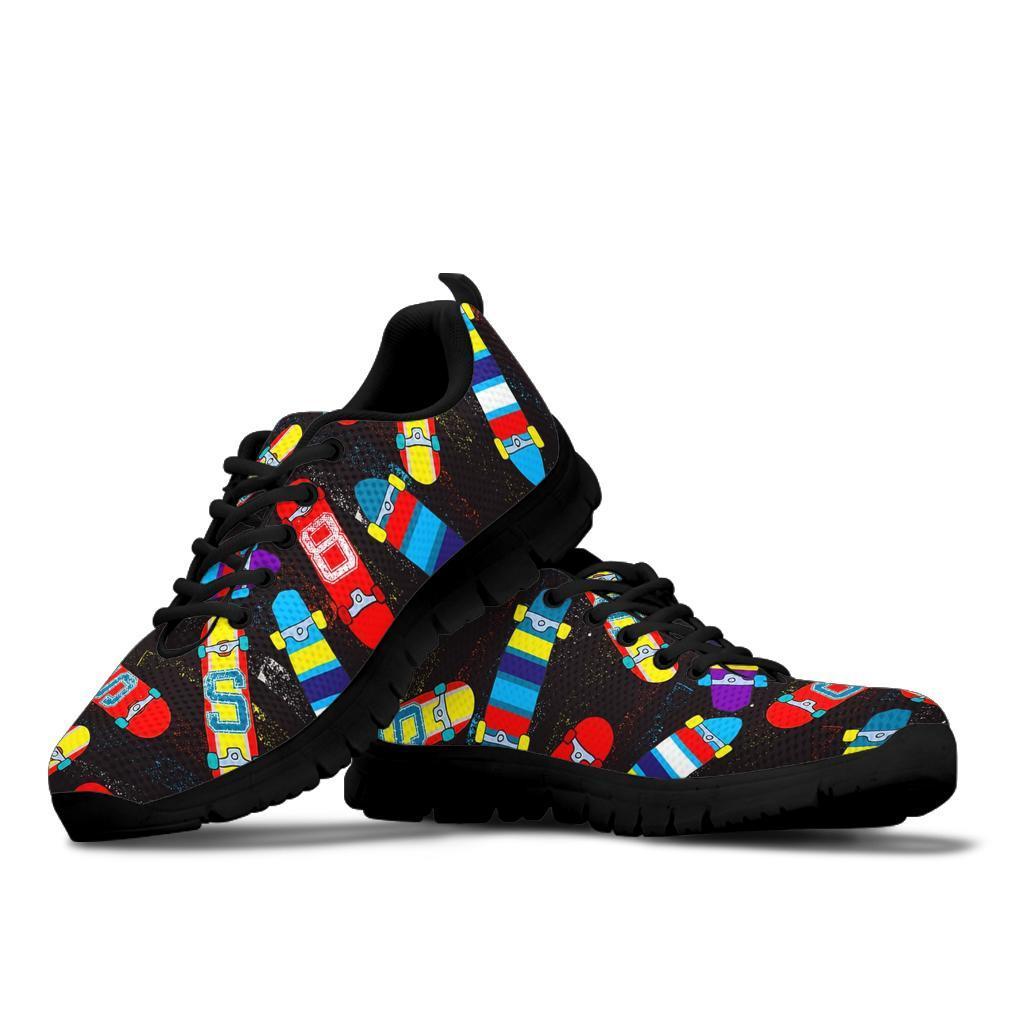 Skateboard Colorful Pattern Print Sneaker Shoes For Men Women-grizzshop