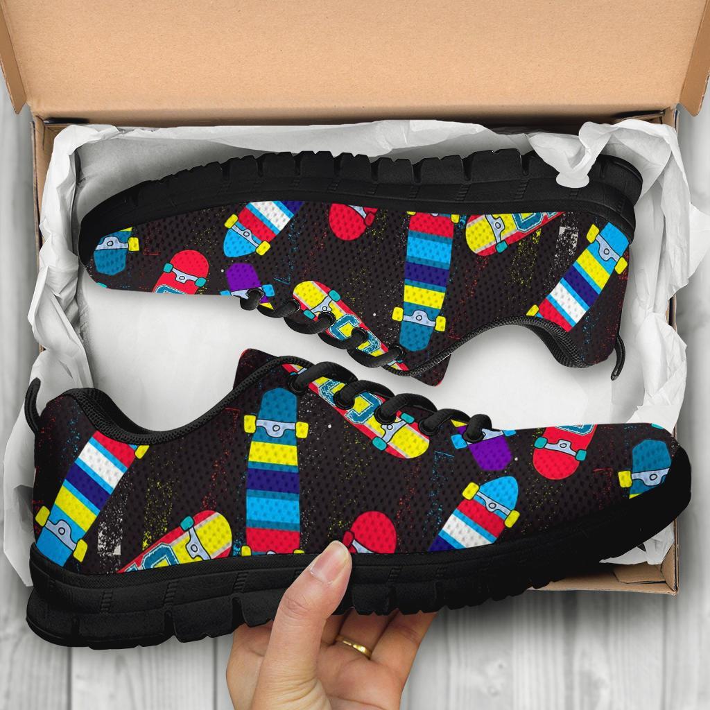 Skateboard Colorful Pattern Print Sneaker Shoes For Men Women-grizzshop