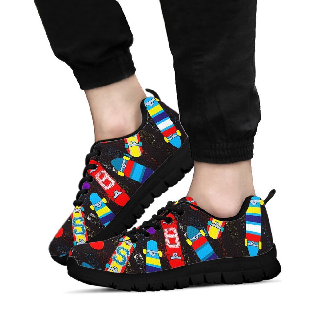 Skateboard Colorful Pattern Print Sneaker Shoes For Men Women-grizzshop