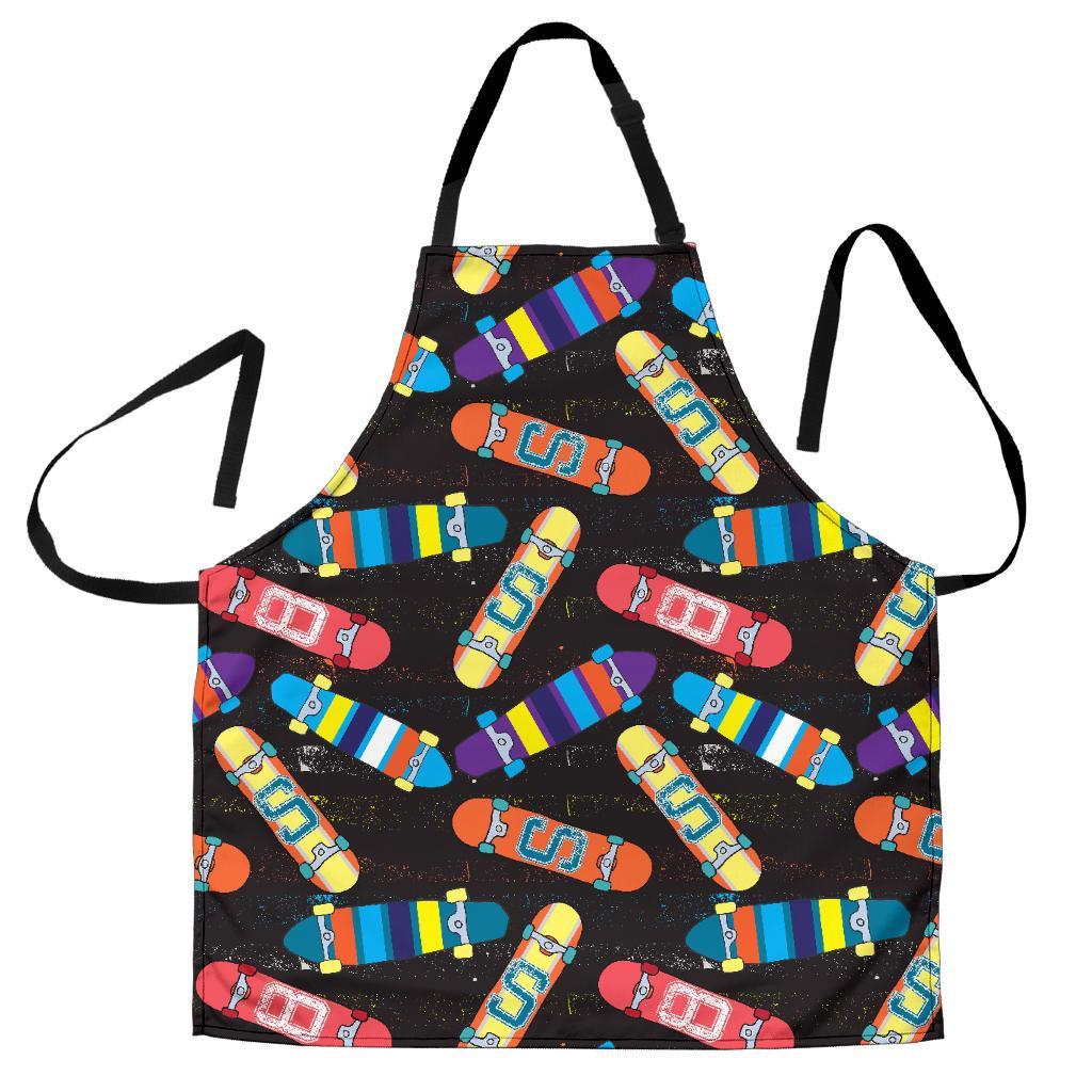 Skateboard Colorful Pattern Print Women's Apron-grizzshop