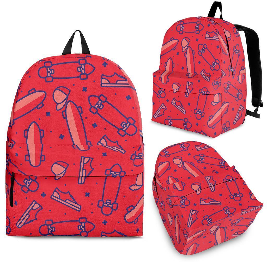 Skateboard Pattern Print Backpack-grizzshop