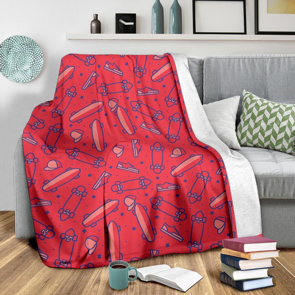 Skateboard Pattern Print Blanket-grizzshop