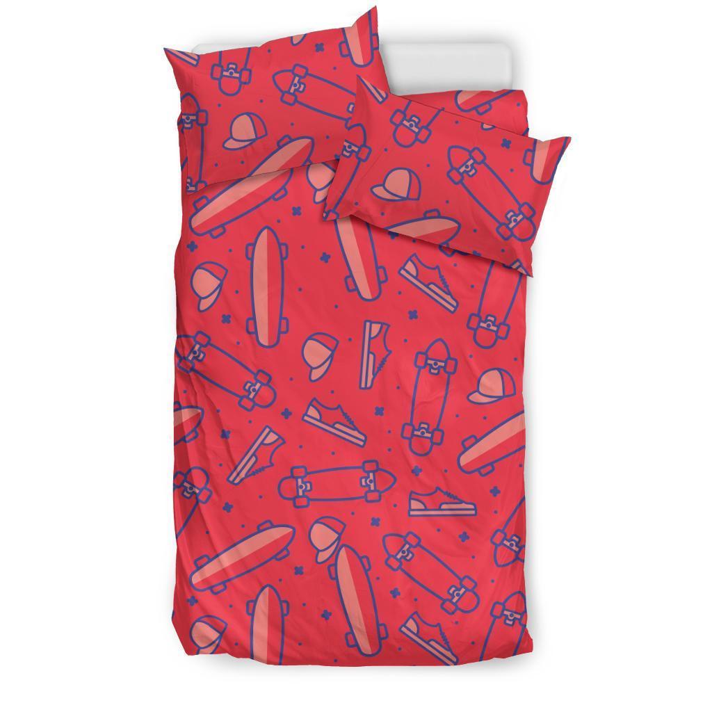 Skateboard Pattern Print Duvet Cover Bedding Set-grizzshop