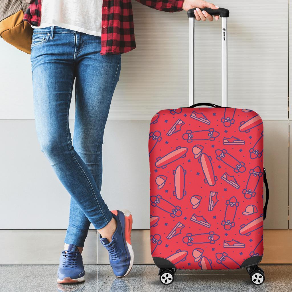 Skateboard Pattern Print Luggage Cover Protector-grizzshop