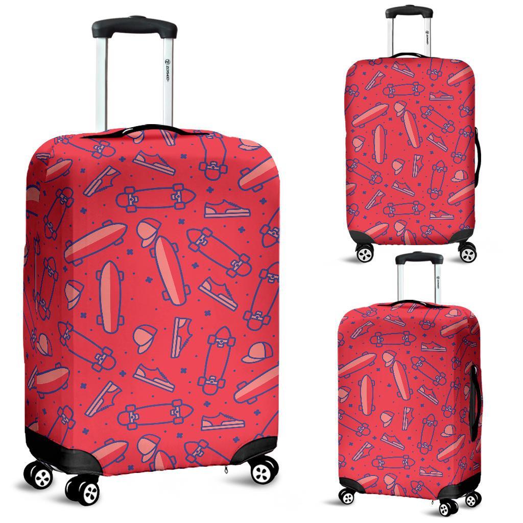 Skateboard Pattern Print Luggage Cover Protector-grizzshop