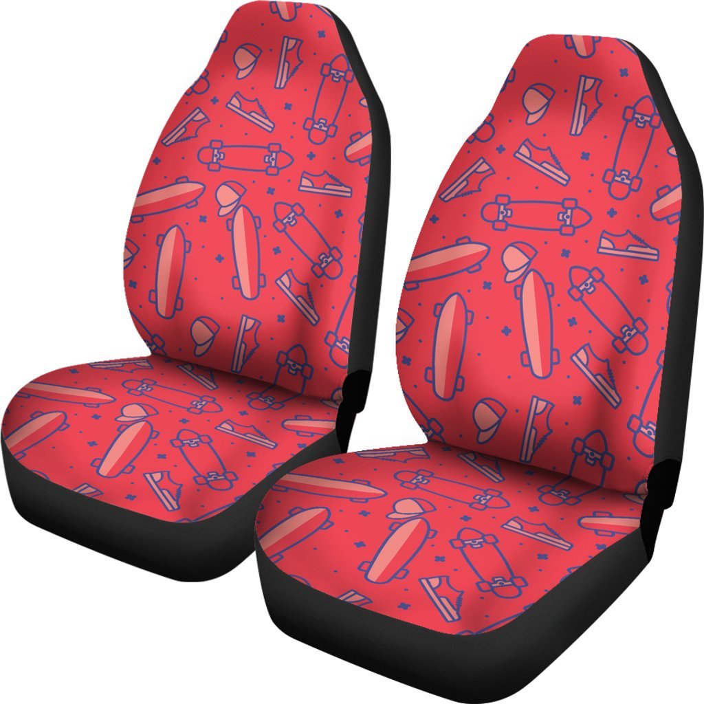 Skateboard Pattern Print Universal Fit Car Seat Covers-grizzshop