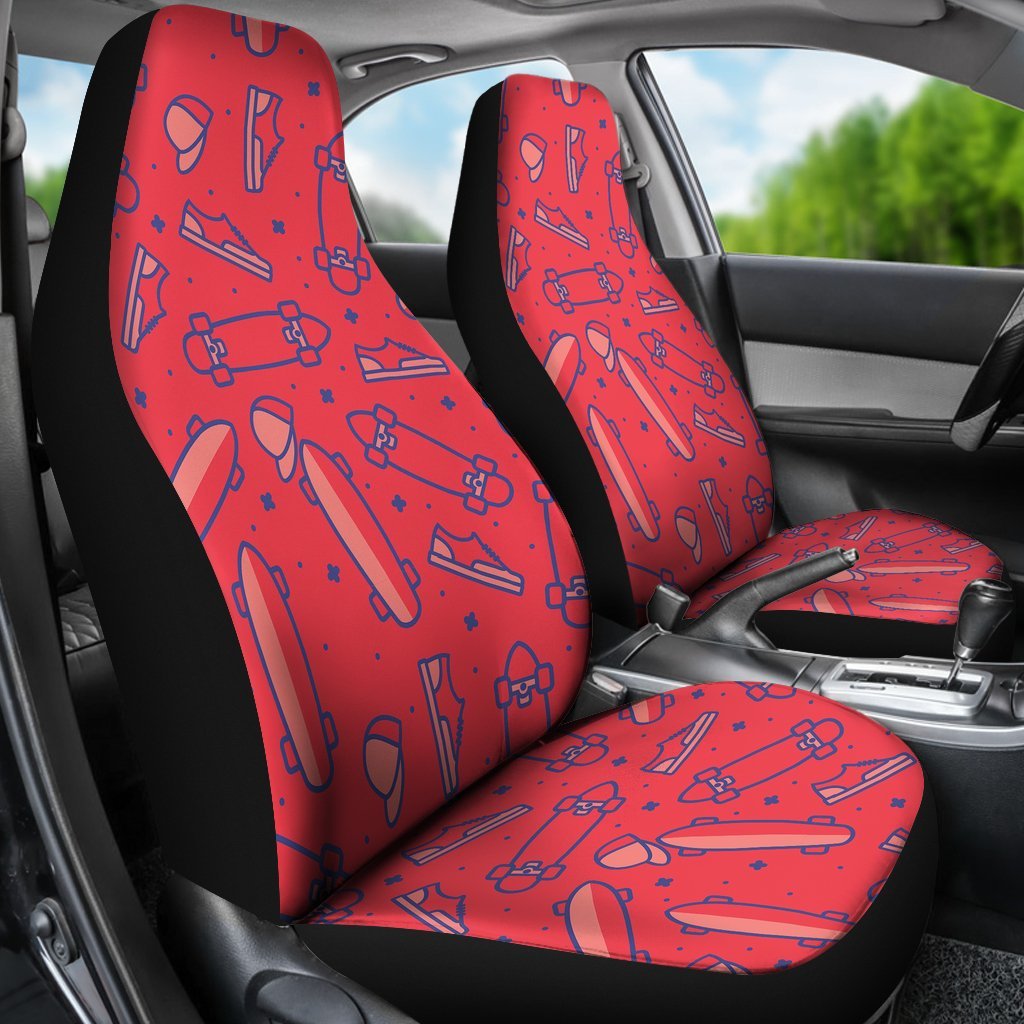 Skateboard Pattern Print Universal Fit Car Seat Covers-grizzshop