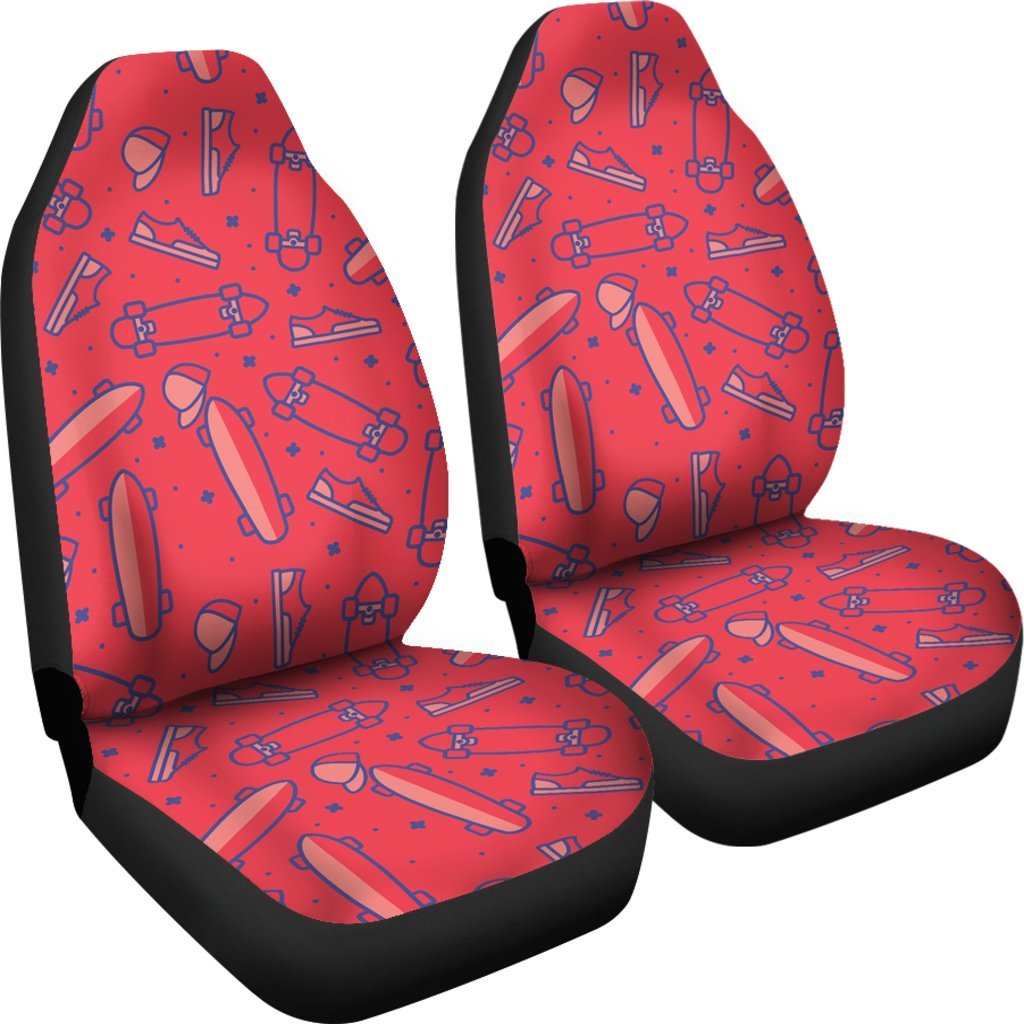 Skateboard Pattern Print Universal Fit Car Seat Covers-grizzshop