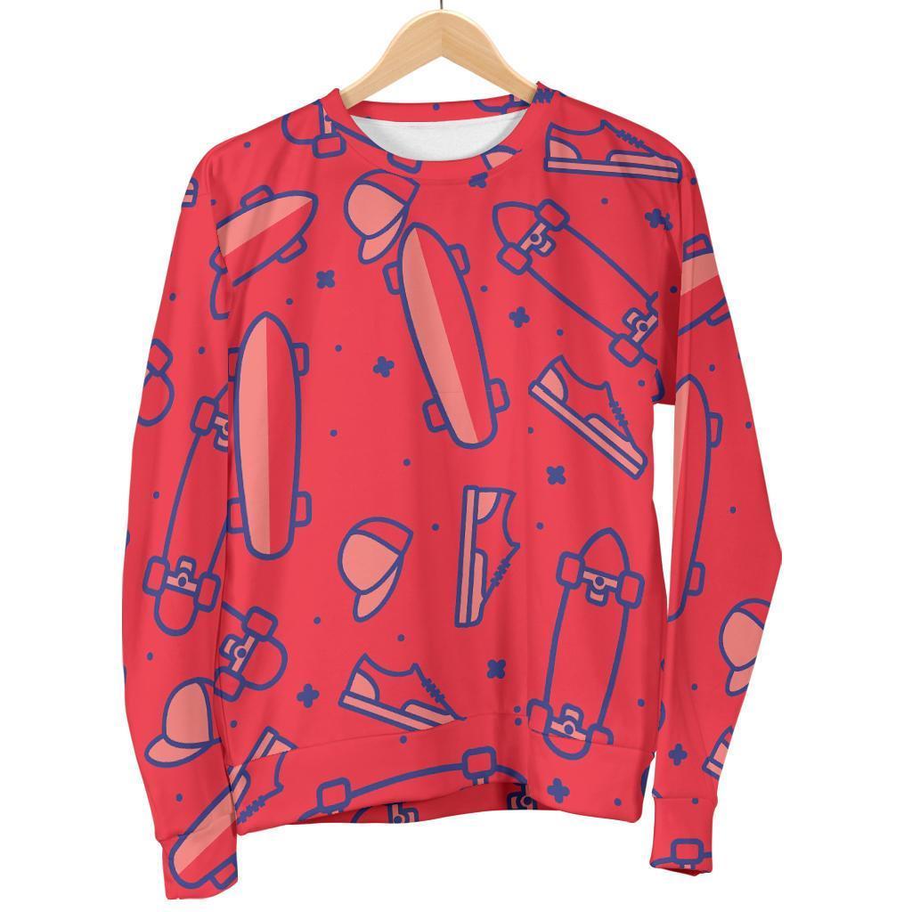 Skateboard Pattern Print Women's Sweatshirt-grizzshop